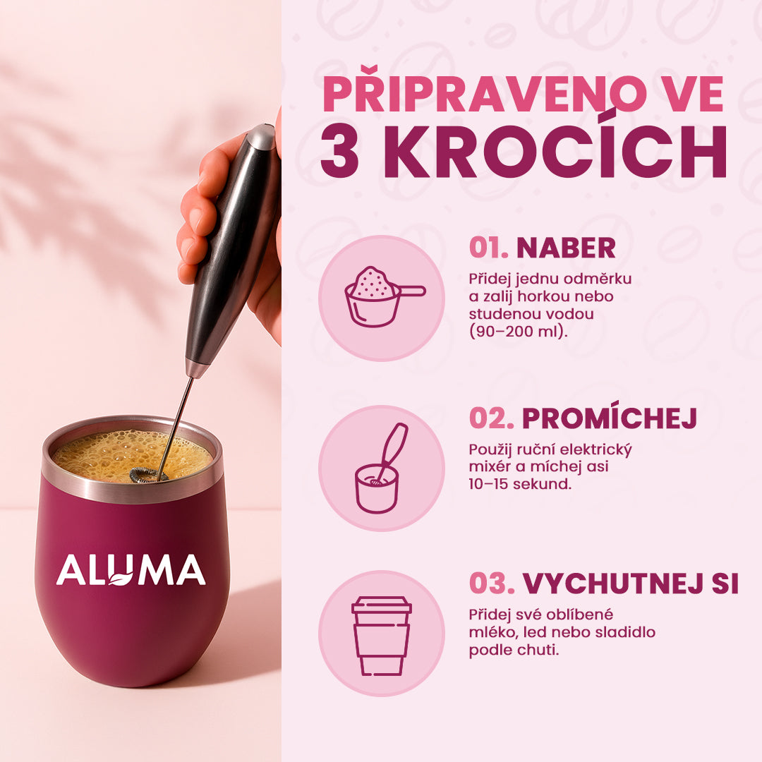 ALUMA Houbová Káva - příprava nápoje pro přirozenou energii a soustředění