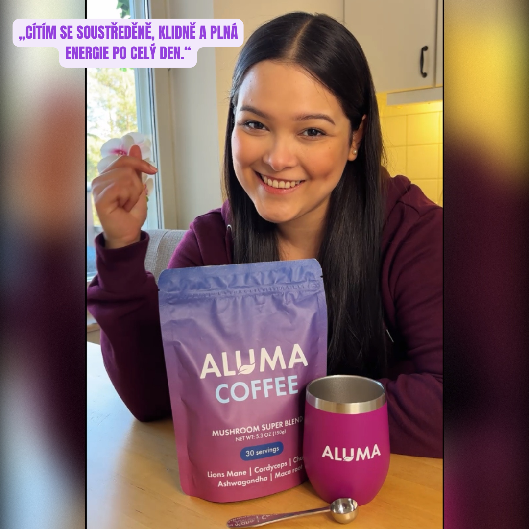 ALUMA Coffee - složení s Lion's Mane, Cordyceps, Chaga a Ashwagandha pro energii